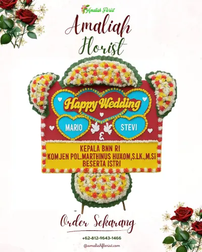 Karangan Papan Bunga Pernikahan di Nyamplungan
